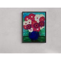 Example of what the painting would look like hanging and framed in a furnished setting. Painting is sold unframed.